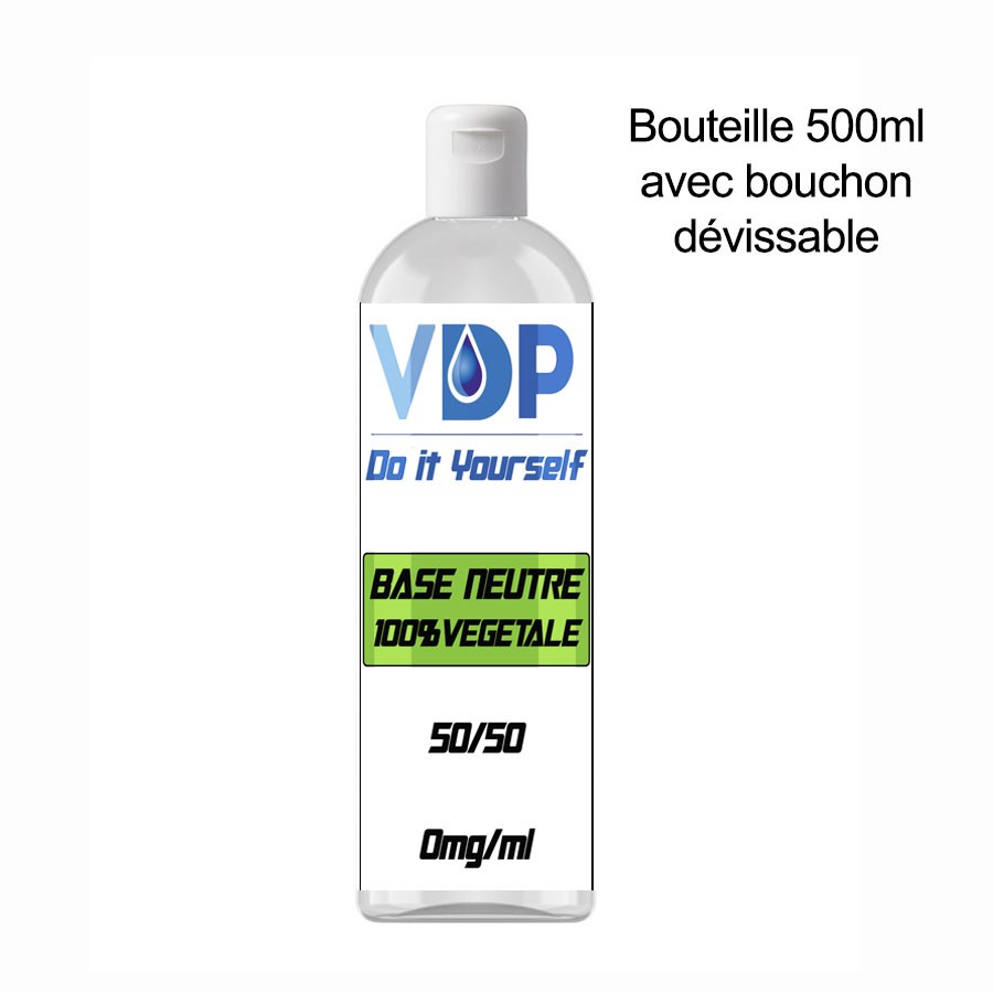 E-liquide naturels - BASE 50/50 - VDP - 100% naturelle - 500ml - VDP