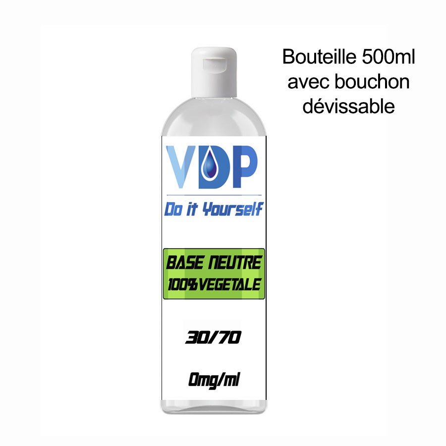 E-liquide naturels -  BASE 30/70 - VDP - 100% naturelle - 500ml - 100% naturel - VDP