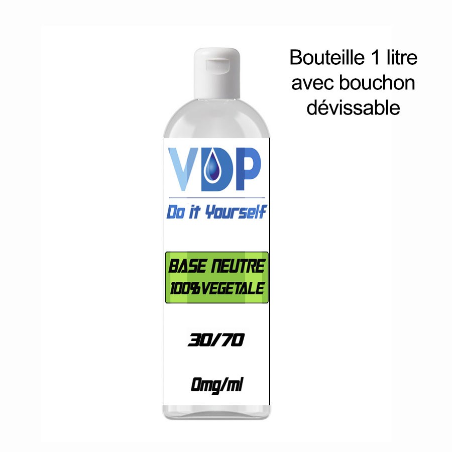 E-liquide naturels -  BASE 30/70 - VDP - 100% naturelle - 1 litre - 100% naturel - VDP